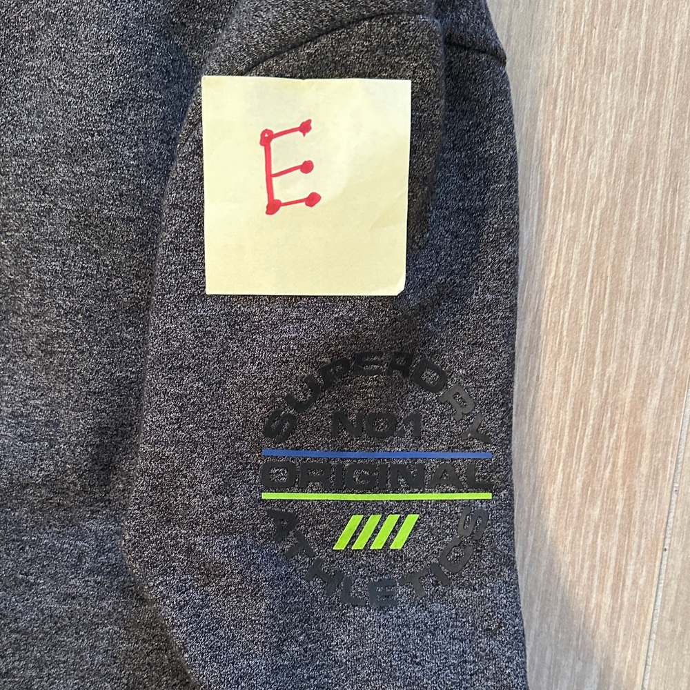 Superdry Men's Charcoal and Lime Hoodie Sweater - Picture 3 of 4